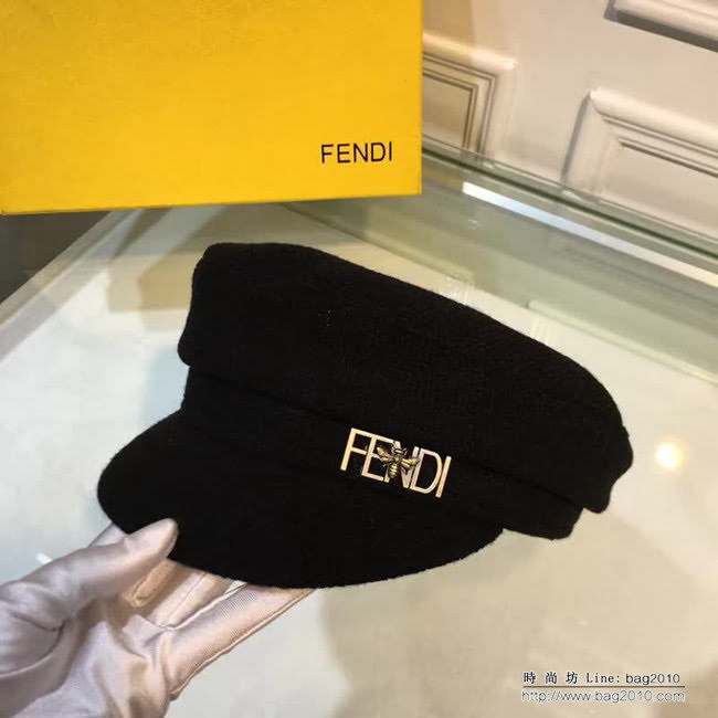 FENDI芬迪 秋冬新款 時尚百搭羊毛軍帽 LLWJ6863